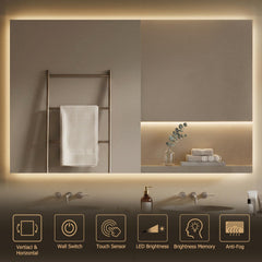 Defog feature with 50 percent larger coverage on mirror