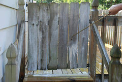 Wood fence cleaning with DEFY wood cleaner