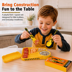 Construction truck themed toddler eating set