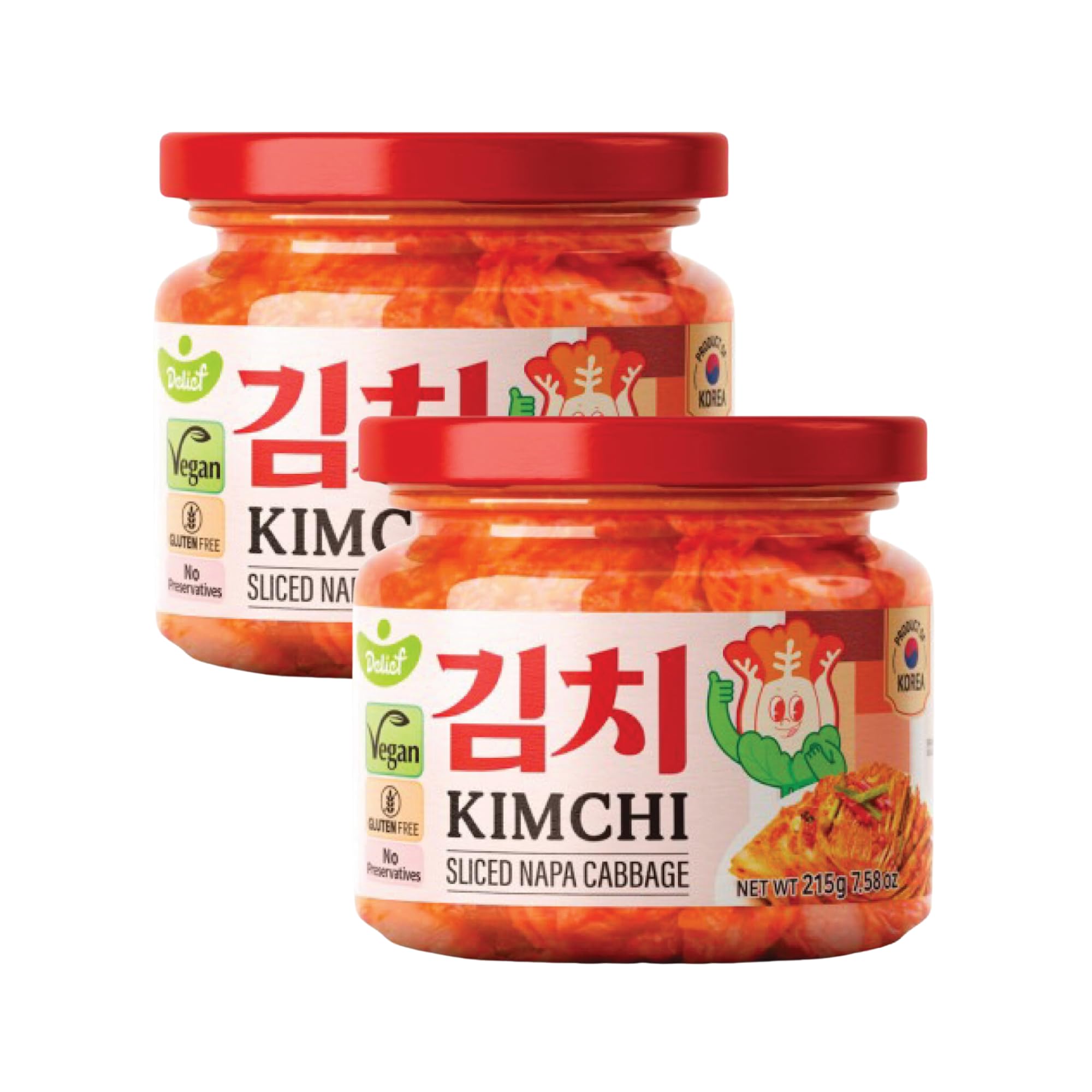Delief’s authentic Korean vegan kimchi jar 7.58oz 2-pack