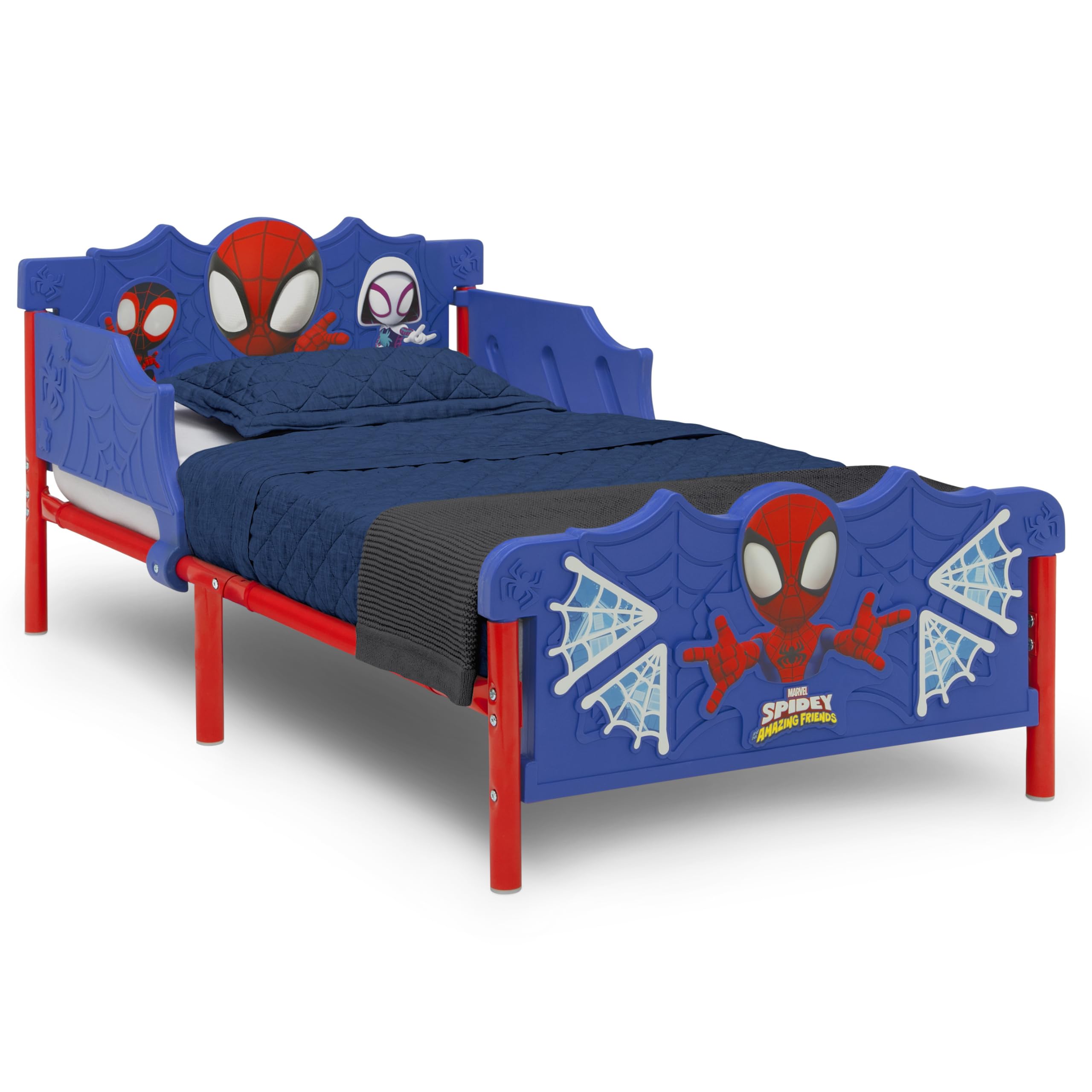 Delta Children Spidey 3D Toddler Bed blue front view