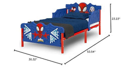 Spidey footboard 3D details on Delta Children bed
