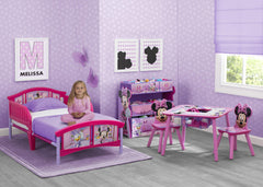 Two attached guardrails on toddler bed for safety