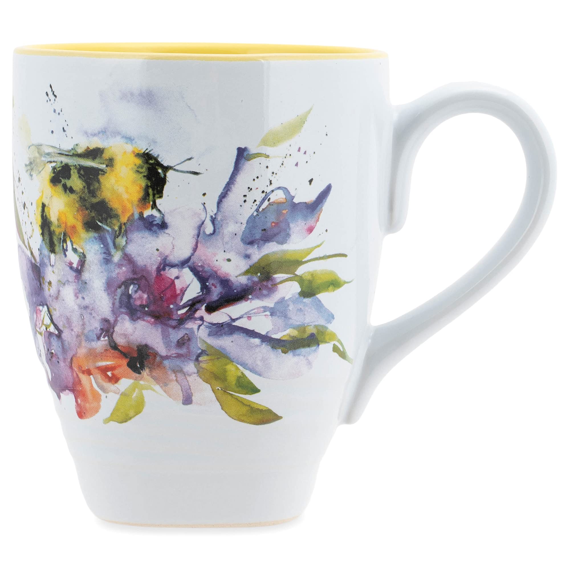 DEMDACO Dean Crouser nectar bumblebee mug white hand-textured 12 ounce