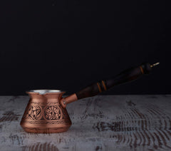 Tin-lined interior copper coffee pot for Turkish coffee