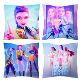 Set of four Demon Hunters pillow covers showing four designs