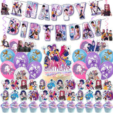 Demon Movie Hunters birthday banner and decorations