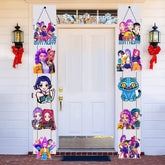Demon Movie Hunters porch sign banner image showing 5-character paper signs