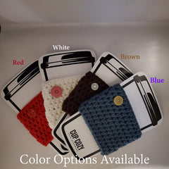 Denim cup cozy sleeve reusable for hot and cold drinks