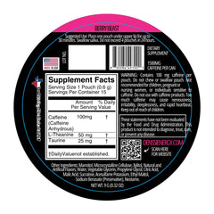 denssi energy pouches 100mg caffeine per pouch label