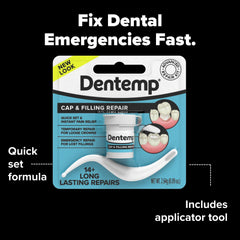 Temporary repair for loose caps and lost fillings with Dentemp