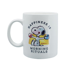 Department 56 Peanuts Snoopy Morning Rituals Coffee Mug 12 Ounce White