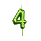 derventa green number 4 candle 2.36 inch height for cake