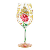 Designs by Lolita Disney Belle Bold Like a Rose hand-painted glass 15 oz