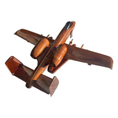 Desktop aircraft model shown in mahogany wood
