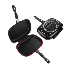 Dessini double sided frying pan with nonstick coating for versatile cooking