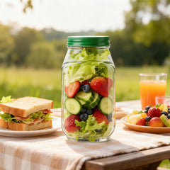 Detachable lid converts to a bowl for mixing