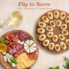 reversible acacia wood serving board for appetizers