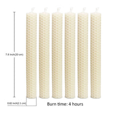 Unlit DEYBBY unscented beeswax candle 0.9 inch diameter 8 inch height