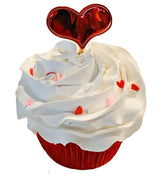 Dezicakes fake cake cupcake metalic red valentine 3.5 by 4.5 inches
