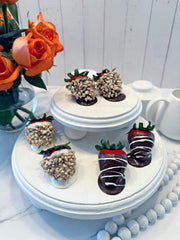 six piece set of fake strawberries for display