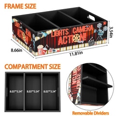 Snack tray with three large compartments and adjustable dividers