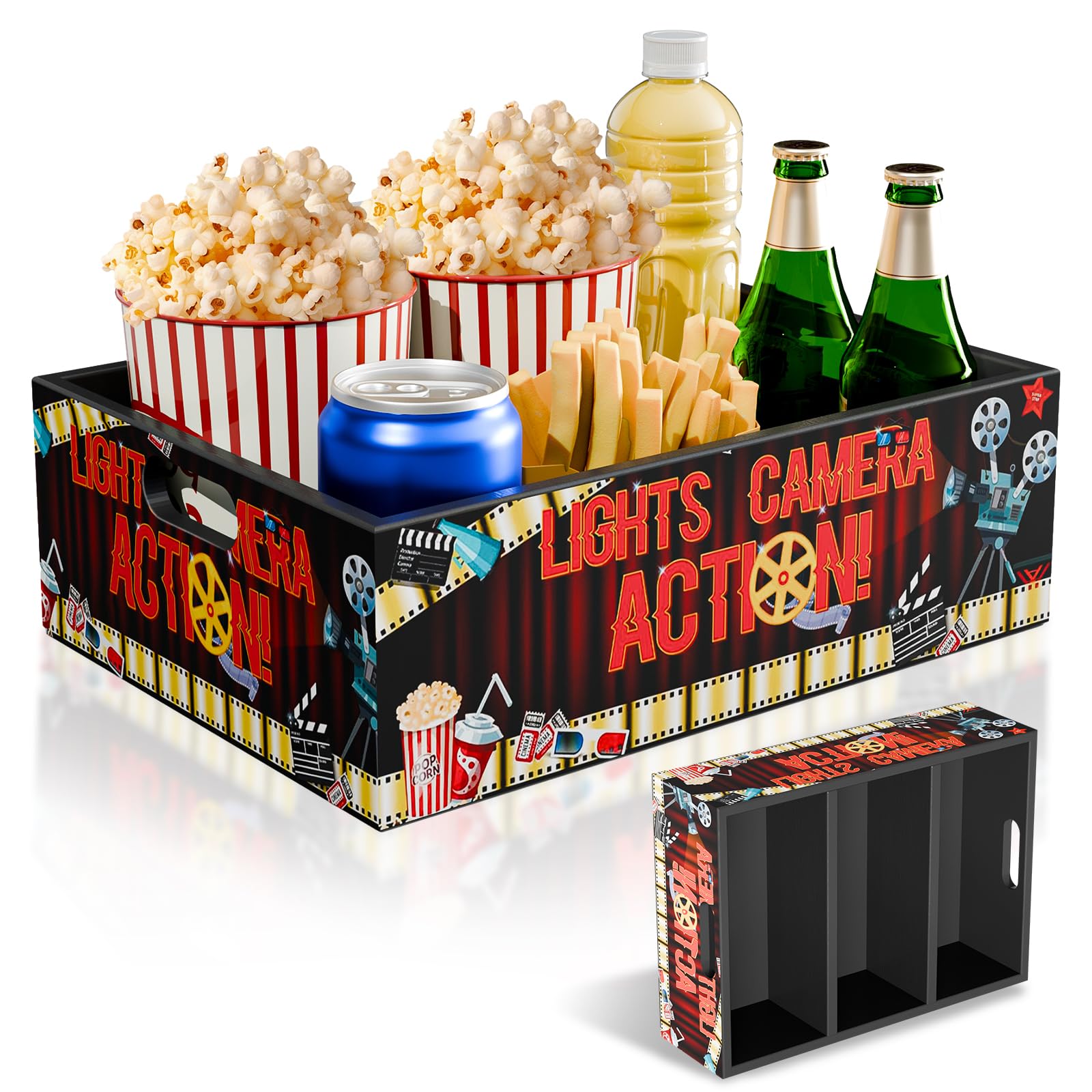 Dhmkfly snack tray with handles 11.81 x 8.66 x 3.54 inches