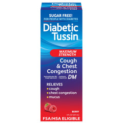 Front label of Diabetic Tussin DM Max Strength Cough Syrup