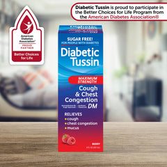 Sugar-free Berry flavor Diabetic Tussin DM bottle