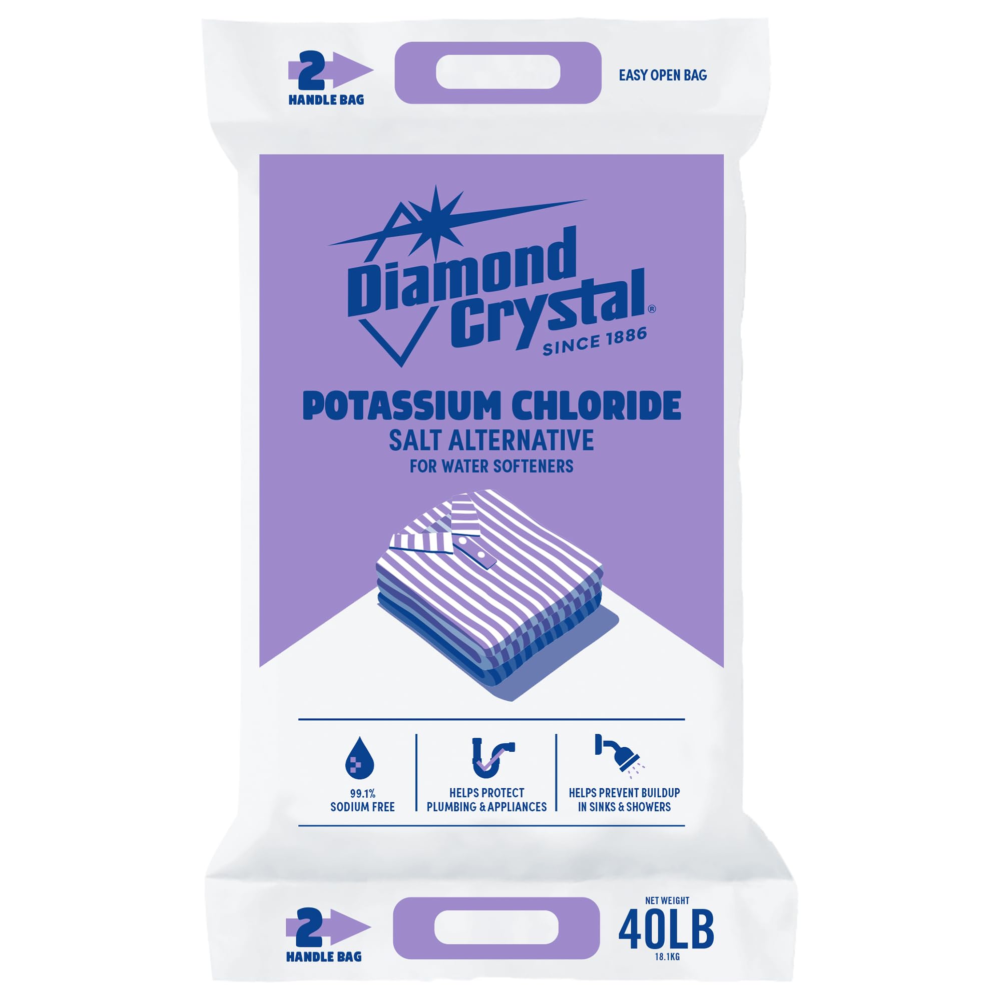 Diamond Crystal Water Softener Bag 40 Lb potassium chloride pellets