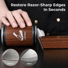 Ceramic disc refines edge after sharpening