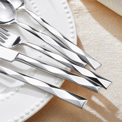 3D Diamond-Faceted Handle flatware design