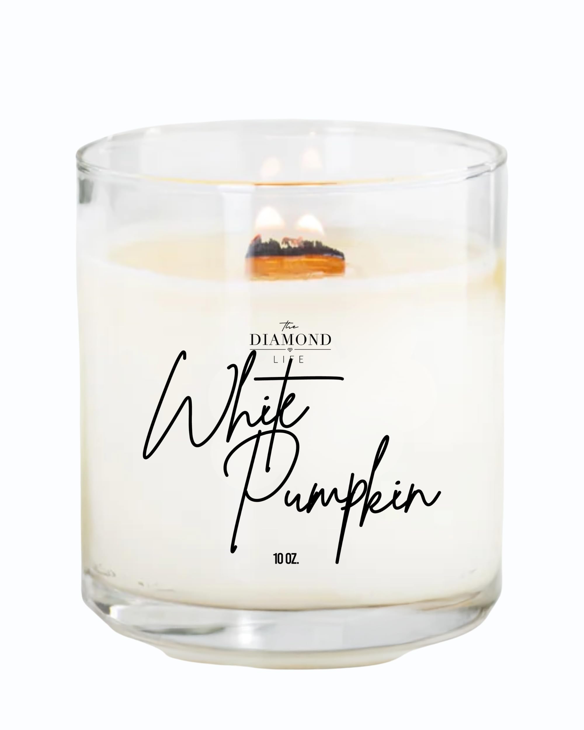 Diamond Life candle white pumpkin in clear jar