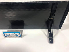 Diamond plate folding shelf compatible with Pit Boss 820 Deluxe Pellet Grill