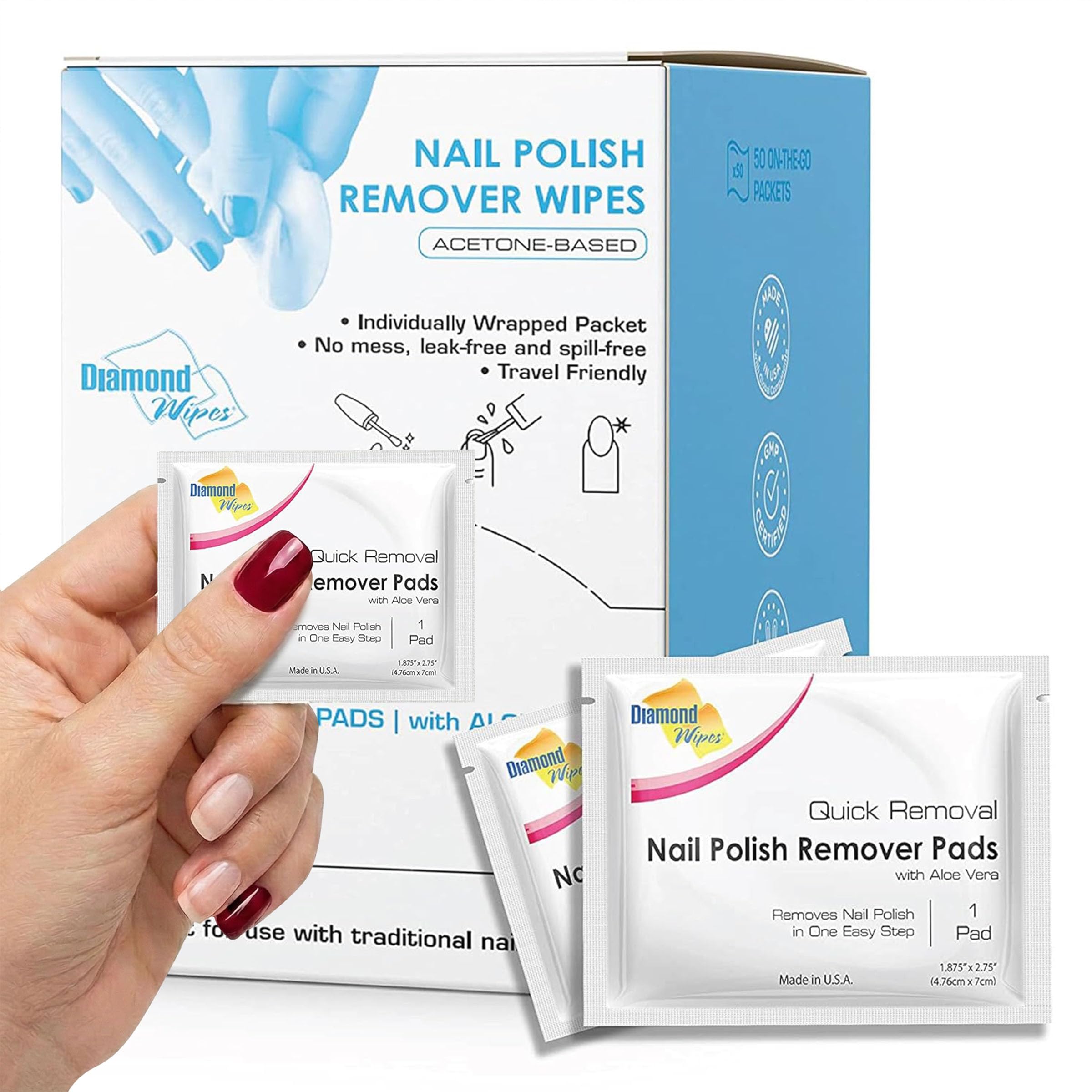 Diamond Wipes Nail Polish Remover Wipes packaging