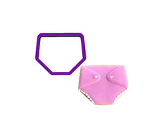 Diaper cookie cutter 3w x 2.4h made with food safe PLA