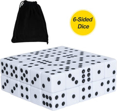 Six-sided white dice 16mm bulk pack