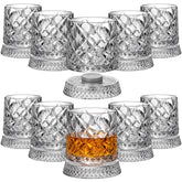 Didaey 10 pack rotating whiskey glasses with bases