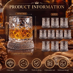 Rotating whiskey glasses with bases for home bars
