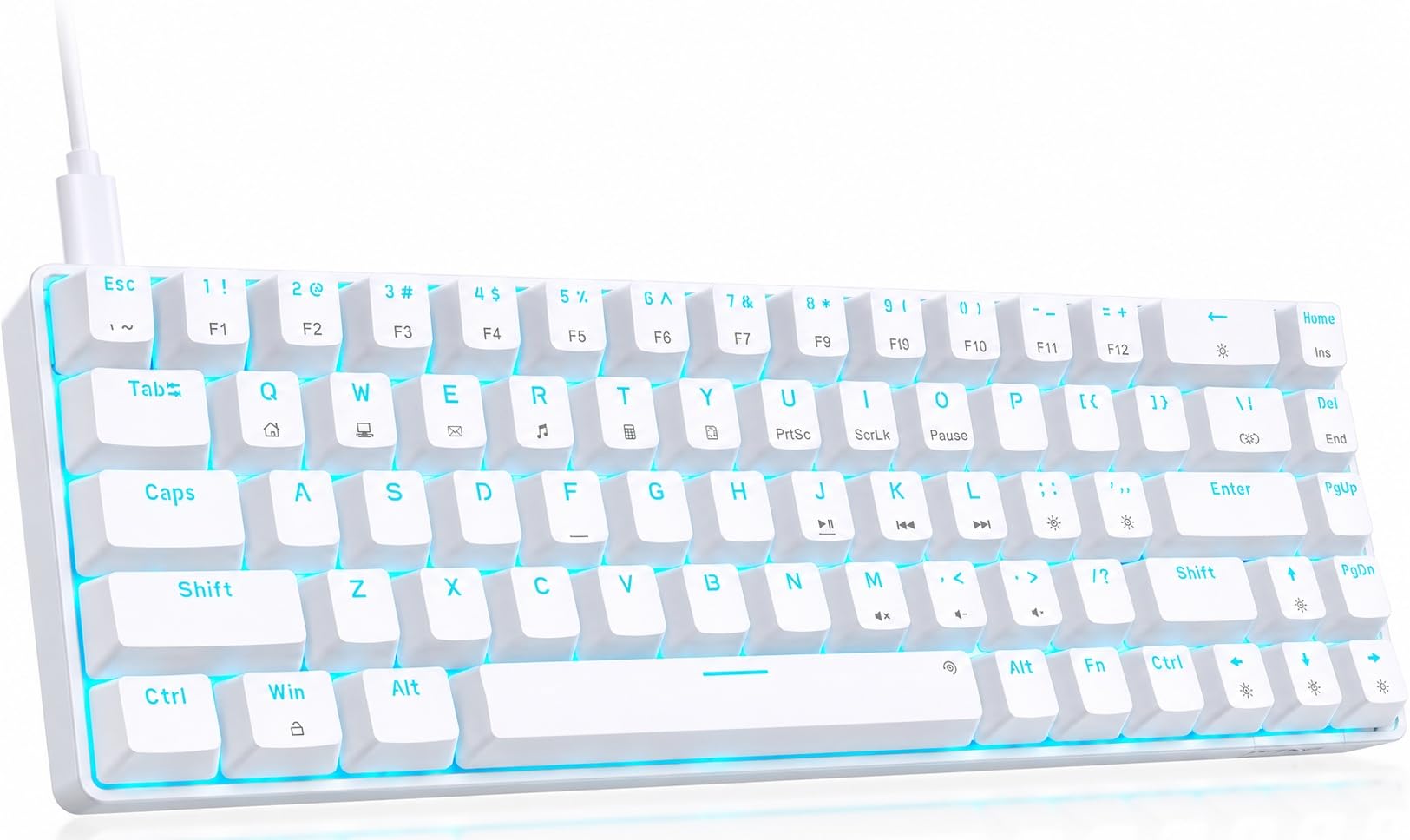DIERYA T68SE 60% keyboard 68-key compact white model