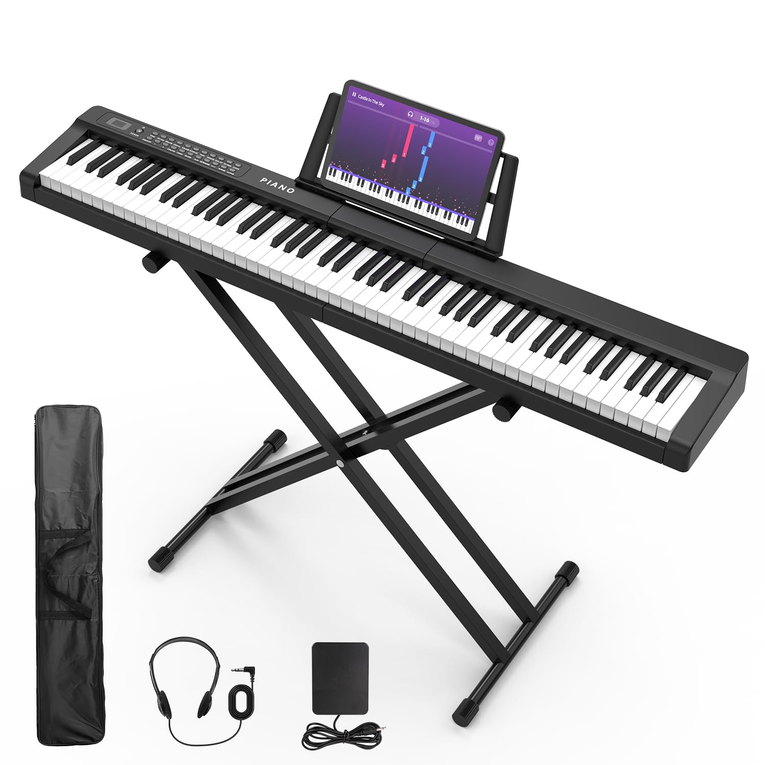 Digital Piano 88 Key Full Size Semi Weighted keyboard setup