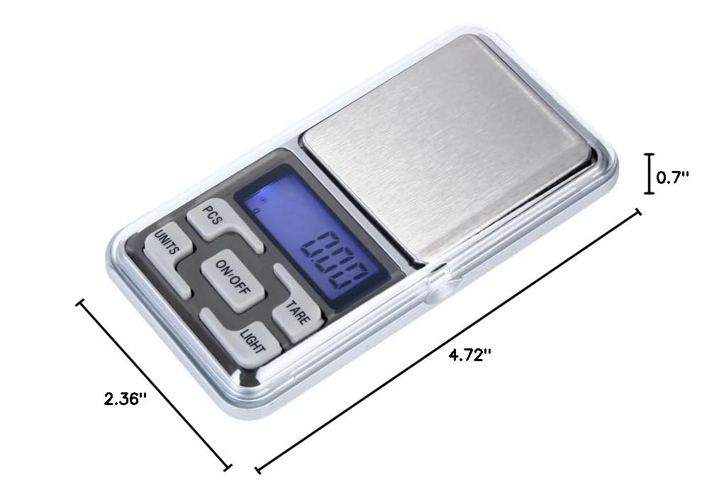 Digital Pocket Scale 200g 0.01g portable with tare function and blue LCD display