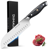 DiiHAUZZ Chef Knife 7 inch Santoku blade for kitchen prep