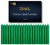 Dinil set of 20 green spell and chime candles for rituals