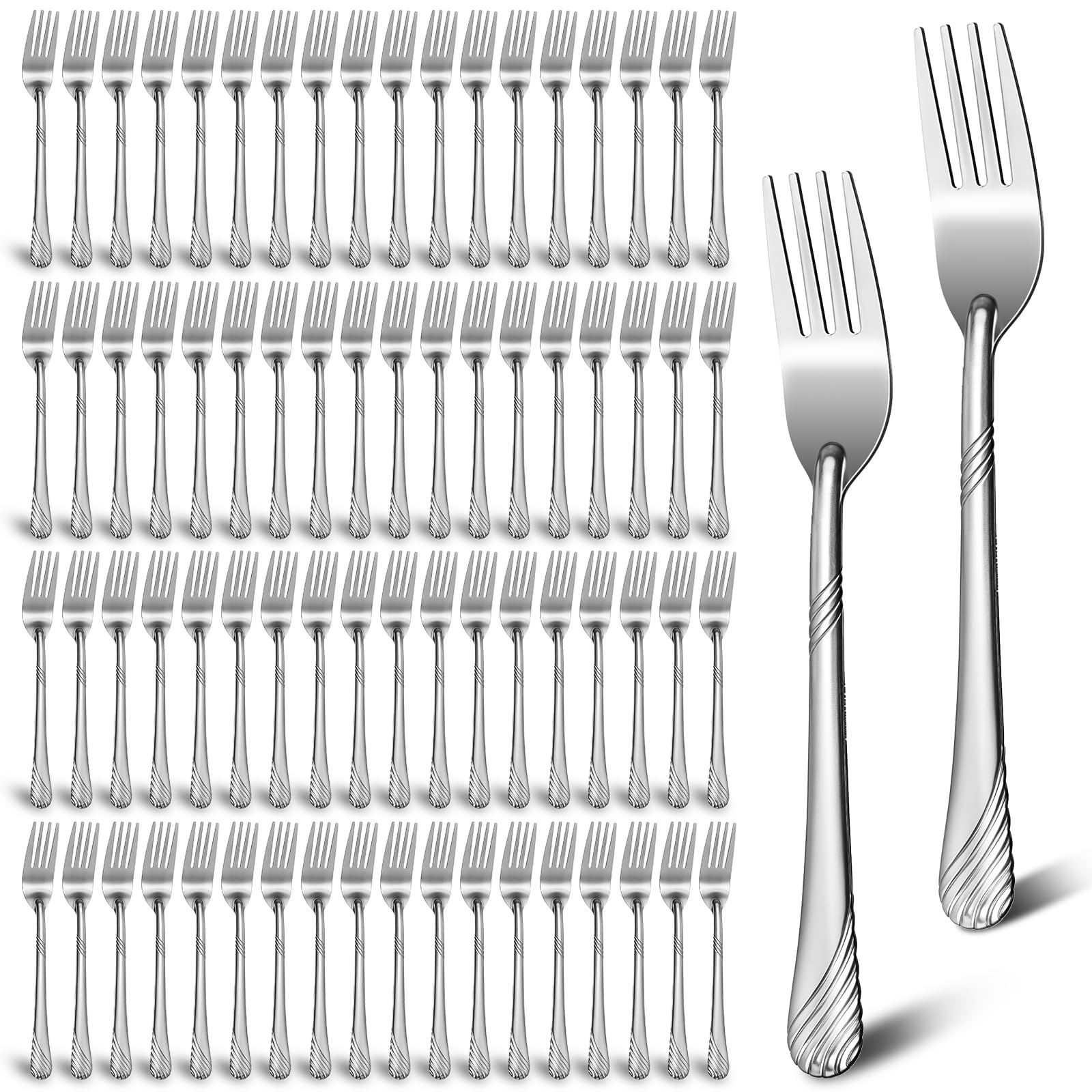 200-piece stainless steel dinner forks bulk pack for home and restaurant use