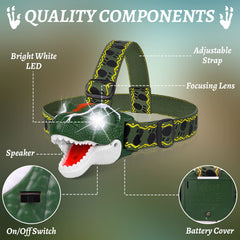 Close up of battery compartment for 3 AAA batteries in the headlamp