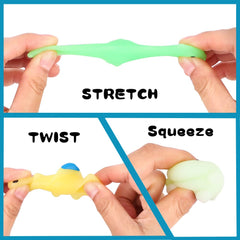 Kawaii dinosaur squishy designs in vibrant colors