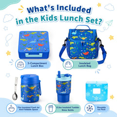 Dinosaur themed bento set with ice pack