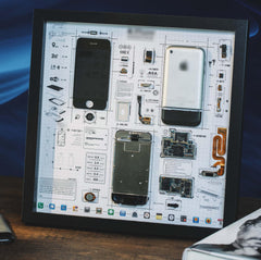 Disassembled display for iPhone 1st Gen wall art