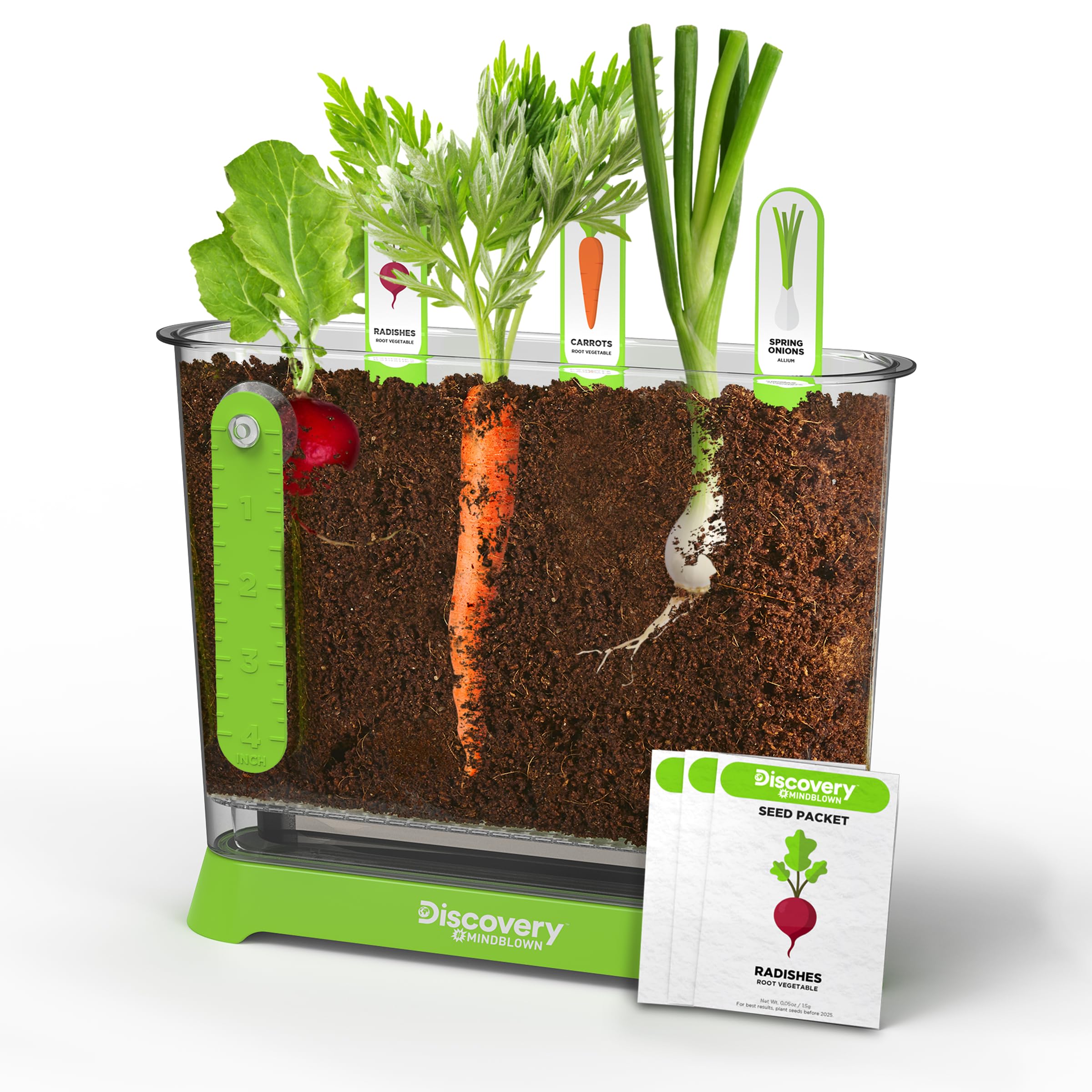 Discovery Edible Veggie Garden Watch-It-Grow Kit garden container and drainage tray